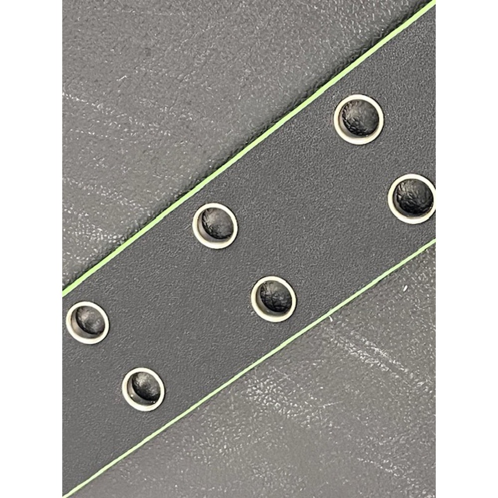 Y2K Retro Neon Green Moto Belt with Metal Grommet Accents Size 2XL - Picture 6 of 9